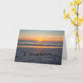 🌅 Thankful at Sunset – Beach Thanksgiving Card カード (黄色い花)