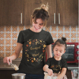 Thankful & Blessed Autumn Leaves Fall Thanksgiving Tシャツ