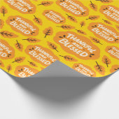 Thankful & Blessed Fall Orange Leaves Dark Yellow ラッピングペーパー (角)