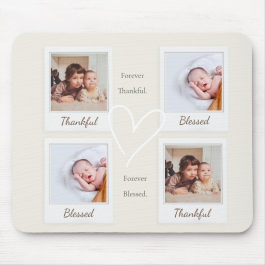 Thankful & Blessed Polaroid Photo | Custom Gift マウスパッド (正面)