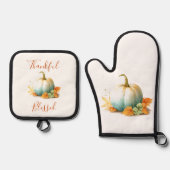 Thankful & Blessed Pumpkin Oven Mitt & Pot Holders 鍋つかみ&鍋敷きセット (正面)