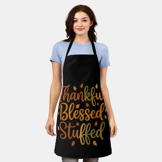 Thankful Blessed Stuffed Apron エプロン (着用した状態)