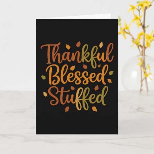 Thankful Blessed Stuffed Thanksgiving Card カード (黄色い花)