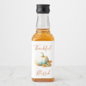 Thankful & Blessed Thanksgiving Mini Liquor Labels リキュールボトルラベル (正面)