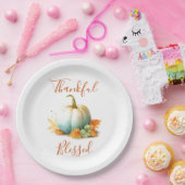 Thankful & Blessed Thanksgiving Paper Plates ペーパープレート (パーティー)