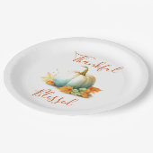 Thankful & Blessed Thanksgiving Paper Plates ペーパープレート (アングル)