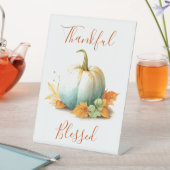 Thankful & Blessed Thanksgiving Pedestal Sign 台座サイン (インサイチュ)