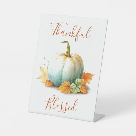 Thankful & Blessed Thanksgiving Pedestal Sign 台座サイン (正面)
