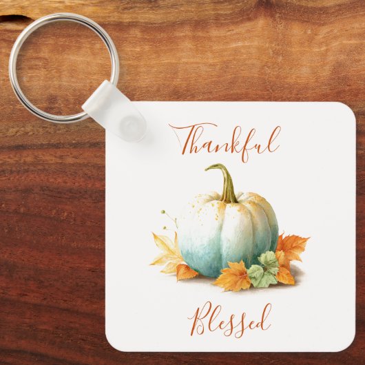 Thankful & Blessed Thanksgiving Pumpkin Keychain キーホルダー (正面)