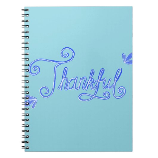 Thankful blue hand lettering ノートブック (正面)