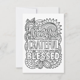 Thankful Color Your Own Note Card サンキューカード