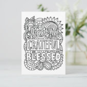 Thankful Color Your Own Note Card サンキューカード (スタンド正面)