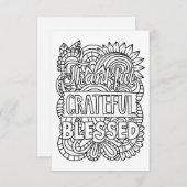Thankful Color Your Own Note Card サンキューカード (正面/裏面)