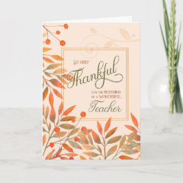 Thankful for a Wonderful Teacher Autumn Harvest シーズンカード