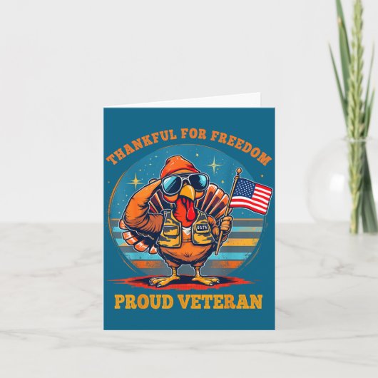 Thankful For Dom – Proud American Veteran Thanksgi カード (正面)