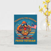 Thankful For Dom – Proud American Veteran Thanksgi カード (黄色い花)