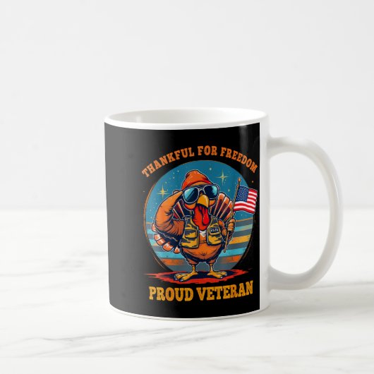 Thankful For Dom – Proud American Veteran Thanksgi コーヒーマグカップ (右)