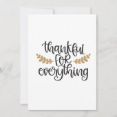 Thankful for Everything Thanksgiving Funny  招待状 (正面)