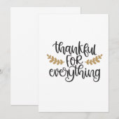 Thankful for Everything Thanksgiving Funny 招待状 (正面/裏面)
