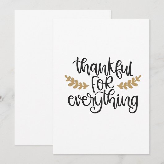 Thankful for Everything Thanksgiving Funny 招待状 (正面/裏面)