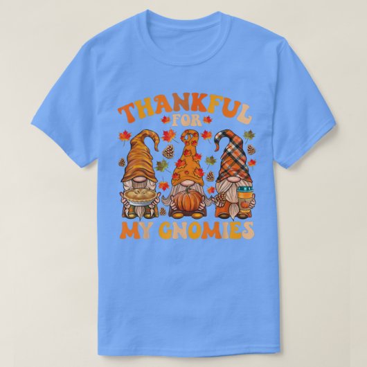 Thankful for My Gnomies Cute Gnome Thanksgiving Me Tシャツ (デザイン正面)