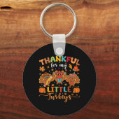 Thankful For My Little Turkeys Thanksgiving Teache キーホルダー (正面)