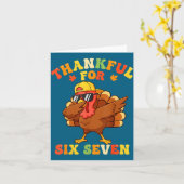 Thankful For Six Seven 6 7 Meme Thanksgiving Turke カード (黄色い花)