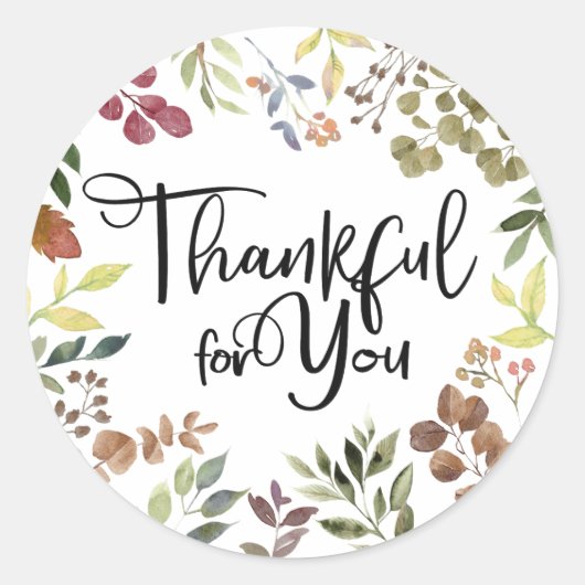 Thankful For You – 感謝祭 ラウンドシール (正面)