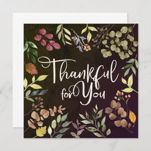 Thankful For You – 感謝祭 招待状 (正面/裏面)