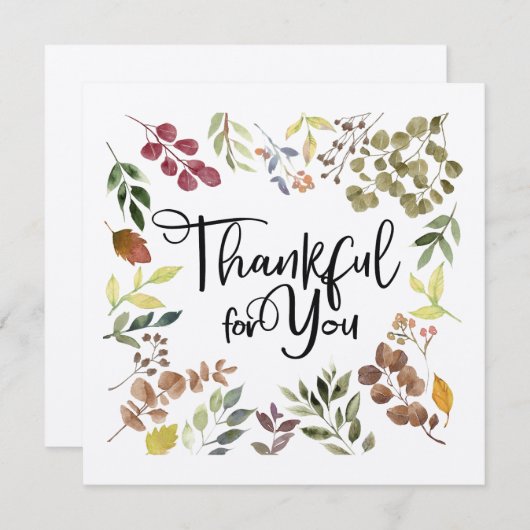 Thankful For You – 感謝祭 招待状 (正面/裏面)