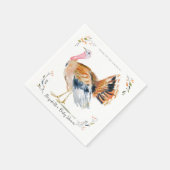 Thankful for You | 水彩ターキーのベビーシャワー スタンダードカクテルナプキン (角)