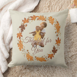 Thankful for You" Fall Photo Pillow クッション