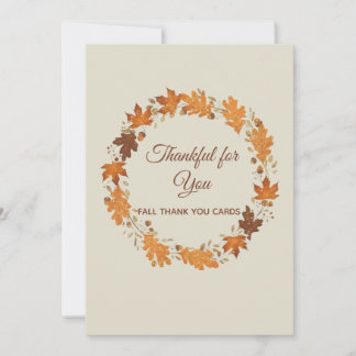 Thankful for You Fall Thank You Cards サンキューカード