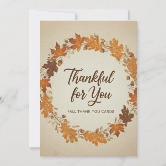 Thankful for You Fall Thank You Cards サンキューカード (正面)