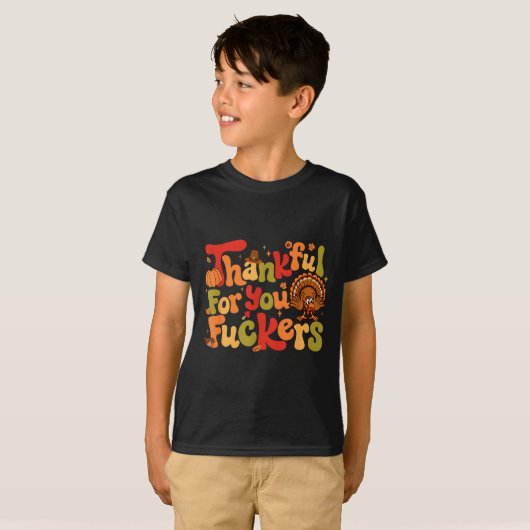Thankful For You Forers Funny Thanksgiving Turkey  Tシャツ (正面フル)