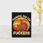 Thankful For You Forers Thanksgiving Happy Turkey  カード (黄色い花)