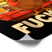 Thankful For You Forers Thanksgiving Happy Turkey  ポスター (角)