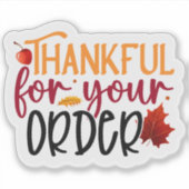 Thankful for your order シール (正面)