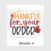 Thankful for your order シール (シート)