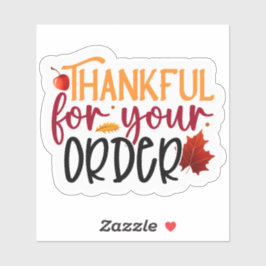 Thankful for your order シール