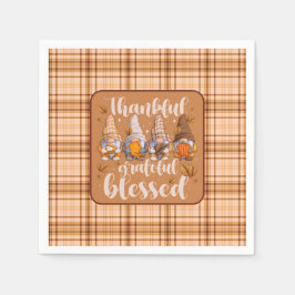 Thankful Gnomes – Autumn Blessings スタンダードカクテルナプキン