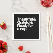 Thankful Grateful and Ready For a Nap Funny Thanks スタンダードカクテルナプキン (インサイチュ)