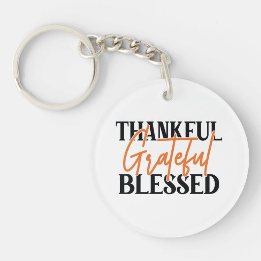 Thankful, Grateful, Blessed キーホルダー (正面)