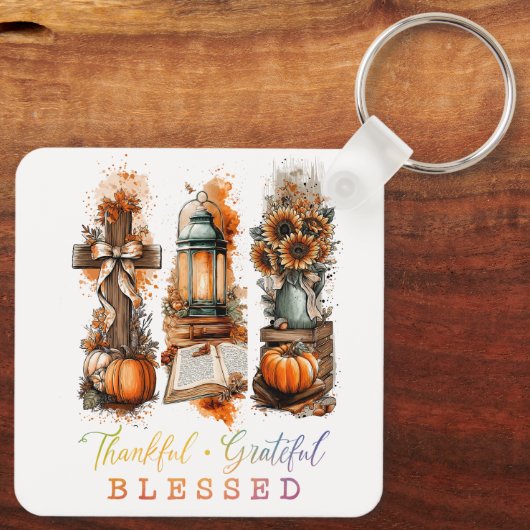 Thankful Grateful Blessed  キーホルダー (裏面)