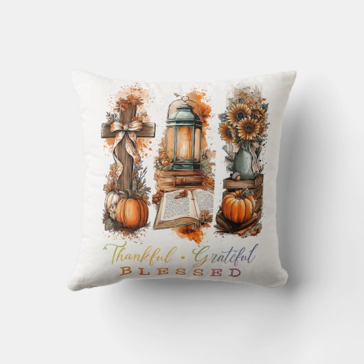 Thankful Grateful Blessed  クッション (裏面)