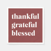 Thankful Grateful Blessed スタンダードカクテルナプキン (正面)