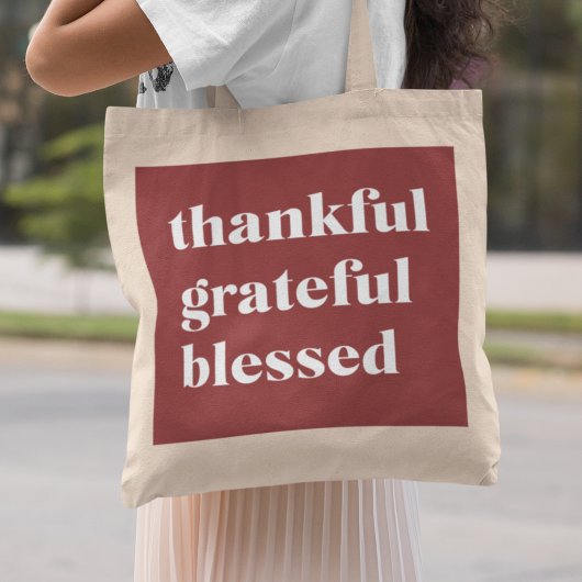 Thankful Grateful Blessed トートバッグ