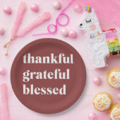 Thankful Grateful Blessed ペーパープレート (パーティー)