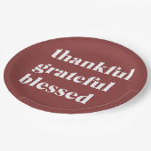 Thankful Grateful Blessed ペーパープレート (アングル)
