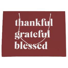 Thankful Grateful Blessed ラージペーパーバッグ